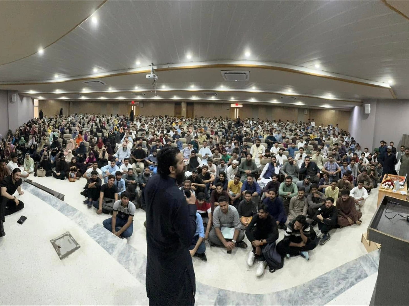 Final moments of the youth session with speaker and audience in frame at University of Lahore